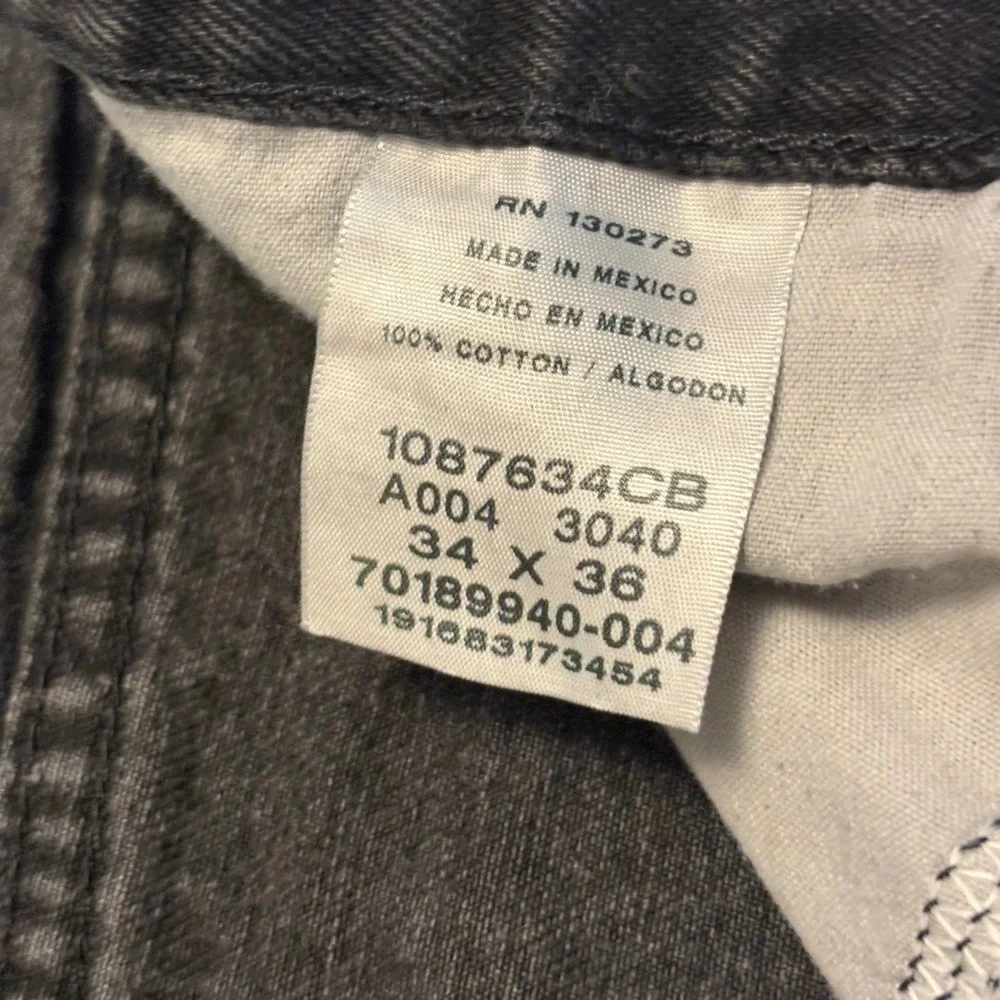 Rustler Jeans Mens 34x36 Black Denim Straight Leg Workwear Pants 100% Cotton